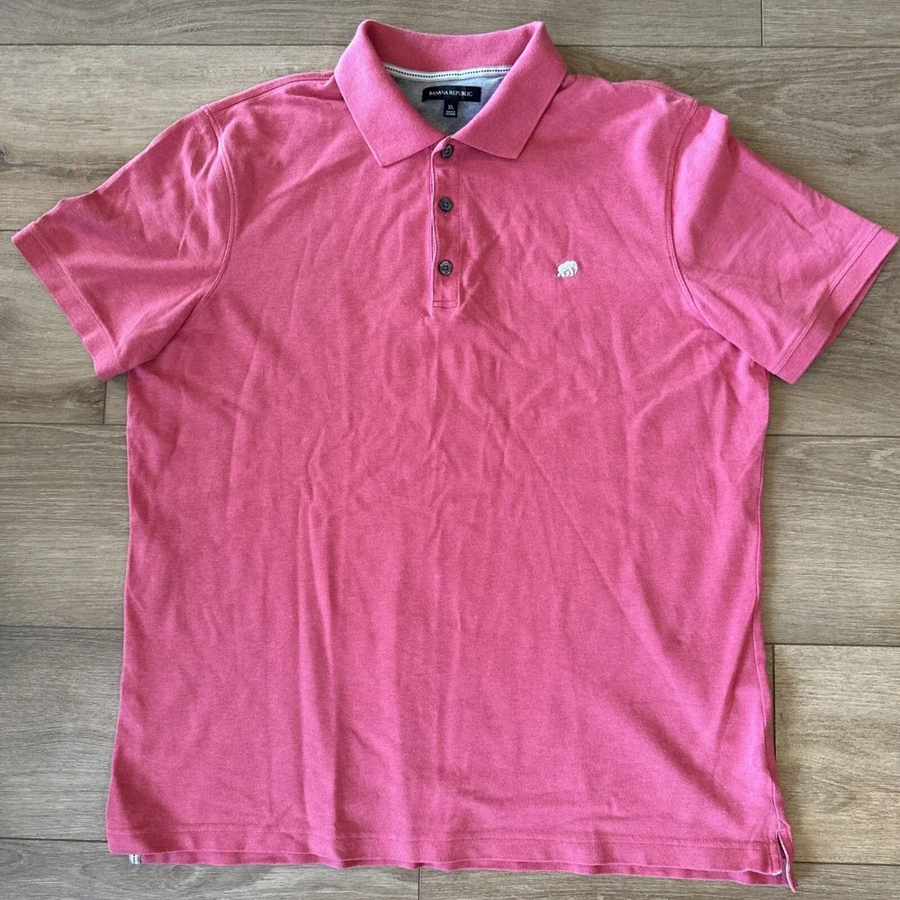 Banana Republic Men's Sz‎ XL Polo Shirt Pink Casual Short Sleeve